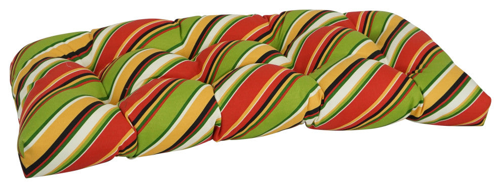 42"X19" U-Shaped Patterned Tufted Settee/Bench Cushion, Browning Garden