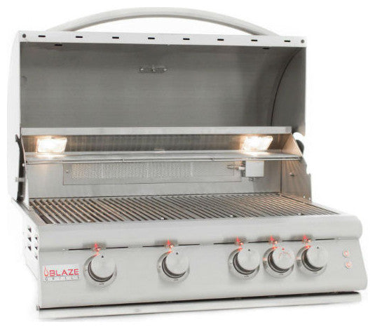 Blaze 32" Stainless Steel 4 Burner LTE Gas Grill with Rear Burner BLZ-4LTE2