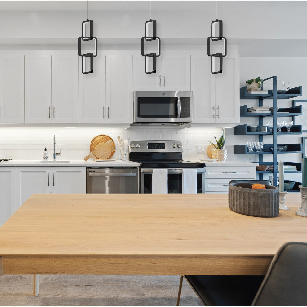 Patsy Modern 1 Light Matte Black White Metal Pendant