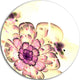 Dark Yellow Fractal Floral Art, Digital Art Disc Metal Artwork, 36"