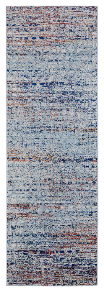 Weave & Wander Adelmo Abstract Contemporary Rug, Blue/Multi, 2'8"x10'