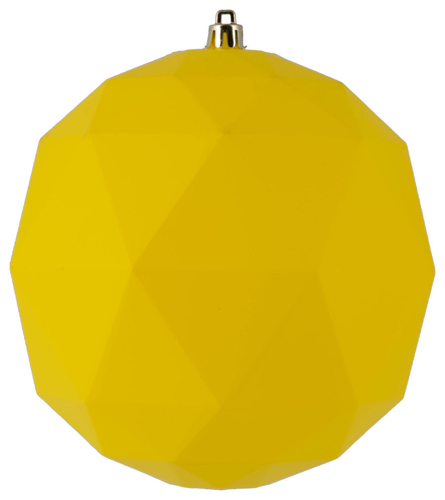 Vickerman M177478DM 6" Yellow Matte Geometric Ball Ornament, 4 per bag