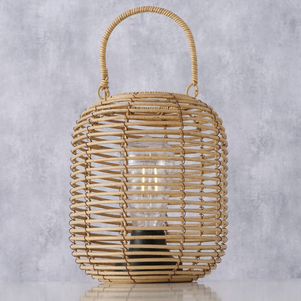 Cordless Wicker LED Table Lamp