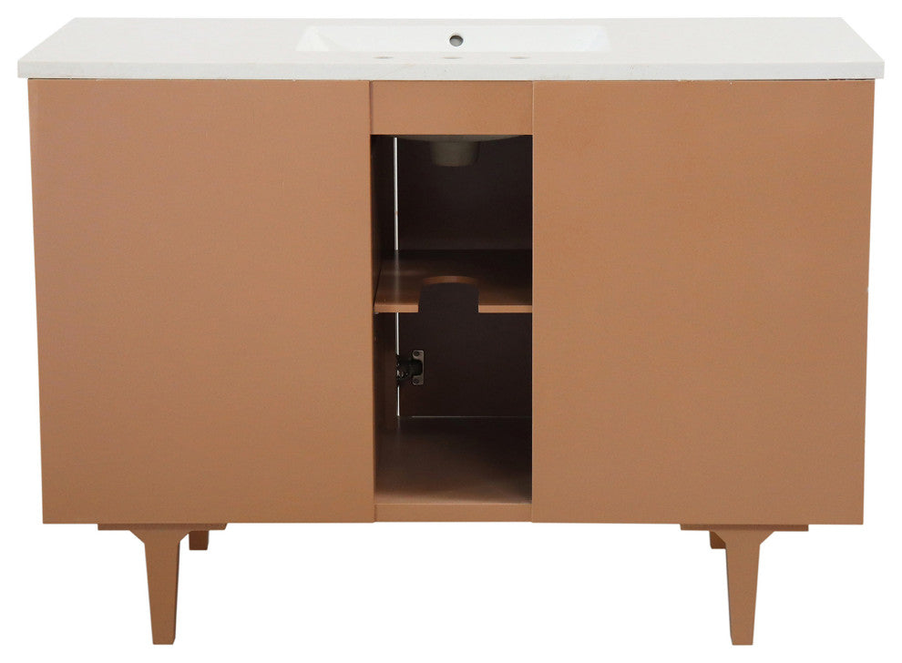 49" Single Sink Vanity, Weathered Neutral With Engineered Stone Top