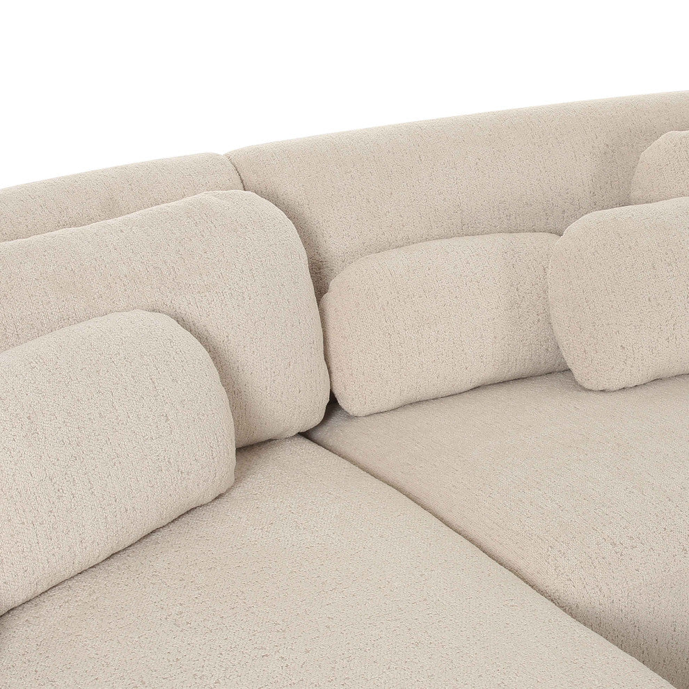 Misty Cream Boucle Sectional, Laf