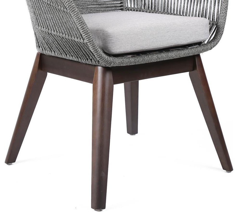 Tutti Frutti Indoor Dining Chair in Dark Eucalyptus Wood with Latte Rope
