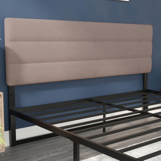 Paxton Stitched Upholstered Adjustable Height Headboard, Taupe, King