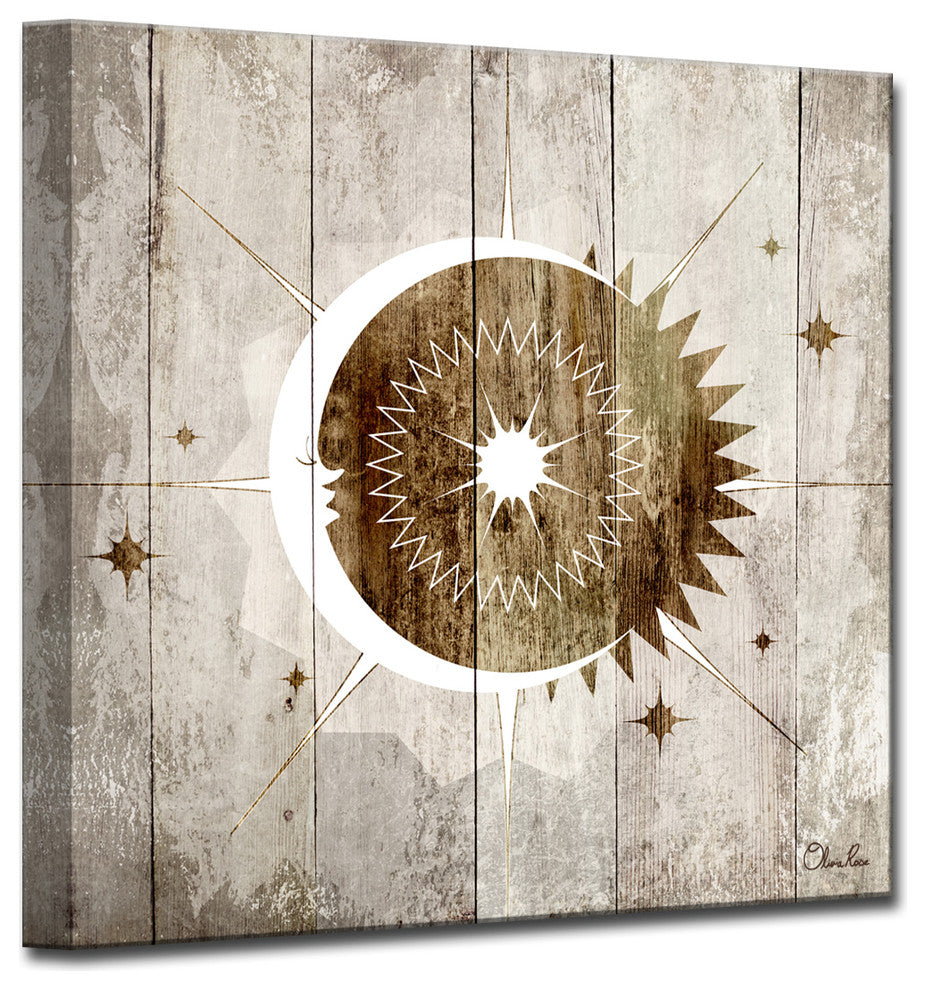 Ready2HangArt Inspirational 'Lunar Sun-Moon I' Wrapped Canvas Wall Art
