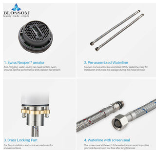 Bath Faucet Single Handle Lavatory Faucet Chrome / White