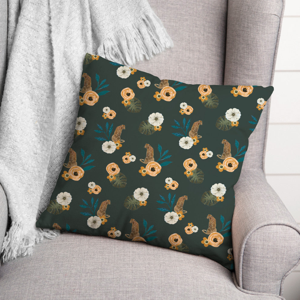 Tropical Jag Green 18x18 Spun Poly Pillow
