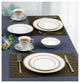 57 Piece Gold Border Porcelain Dinnerware Set-Service for 8-Josephine