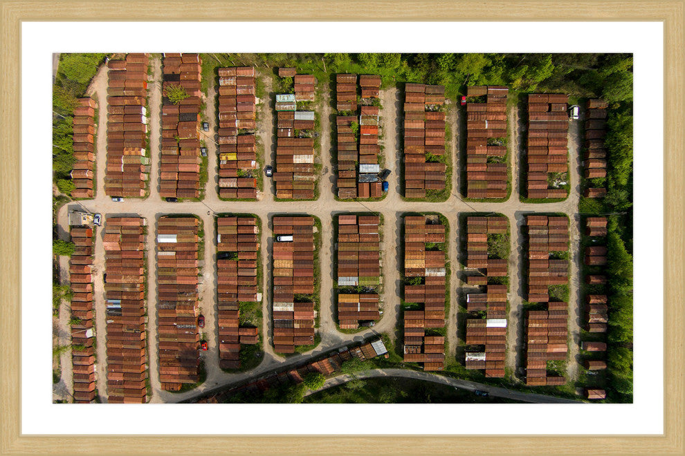 "Boxcars Rows" Framed Print by Karolis Janulis