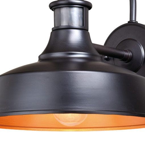 Dorado Motion Sensor Dusk to Dawn Outdoor Wall Light Dark Bronze and Light Gold