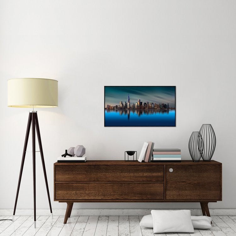 "New York World Trade Center 1" Framed Canvas Giclee by Yi Liang, 37x21"