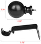 Utopia Alley Curtain Rod With Round Finials, Adjustable Length 86-120", Black
