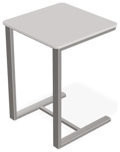 17.5" Square Marine Grade Outdoor End Table, Warm Gray