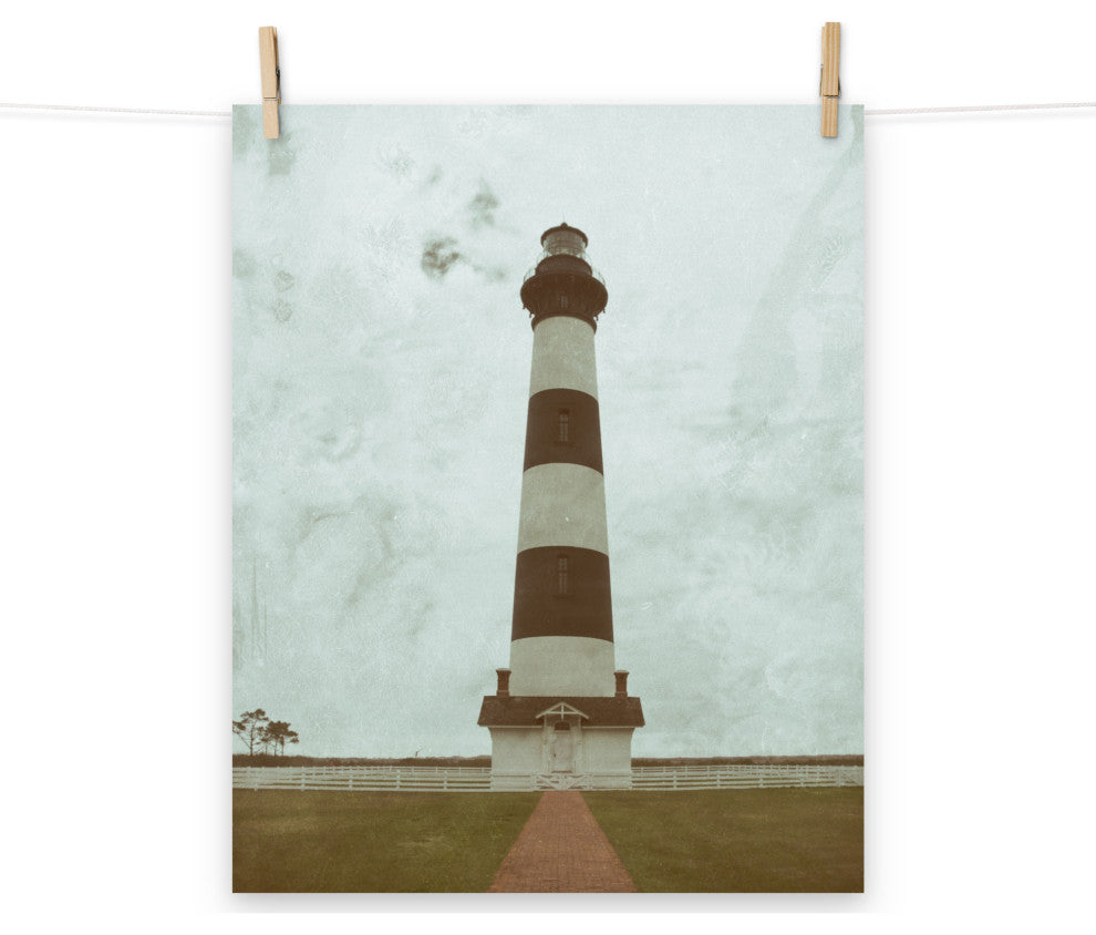 Coastal Wall Art: Bodie Lighthouse Landscape Photo Unframed Print, 16" X 20"
