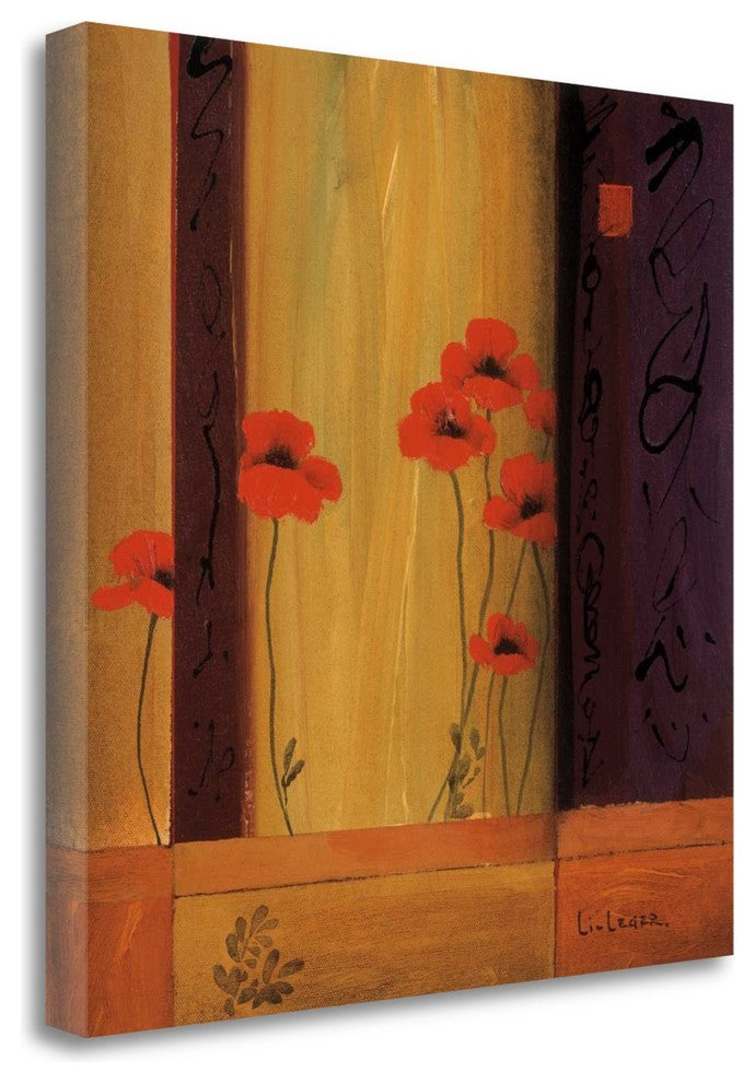 "Poppy Tile I" By Don Li-Leger,Ready to Hang Giclee Print on Gallery Wrap Canvas