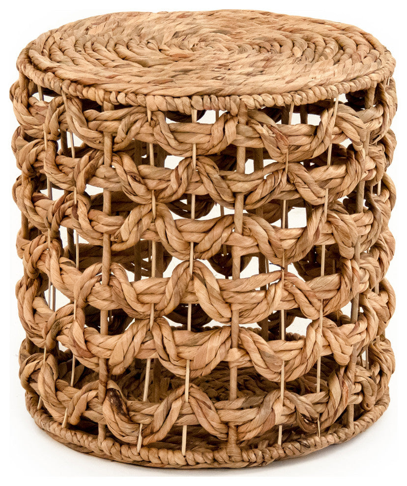 Cylindrical Woven Pouf