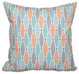 Wavy Splash, Geometric Print Pillow, Aqua, 20"x20"