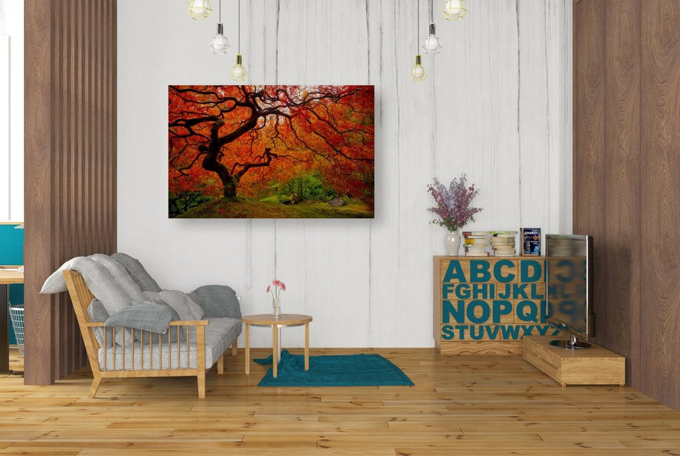 Epic Graffiti "Tree Fire" by Darren White, Giclee Canvas Wall Art, 26"x40"