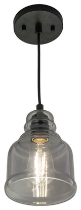 Millie 8.25"H Mini Pendant Matte Black with Smoke Glass