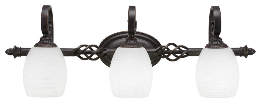 Elegante 3-Light Bath Bar, White Linen