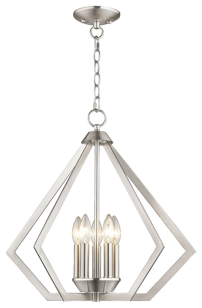 Prism 5-Light Chandelier, Brushed Nickel