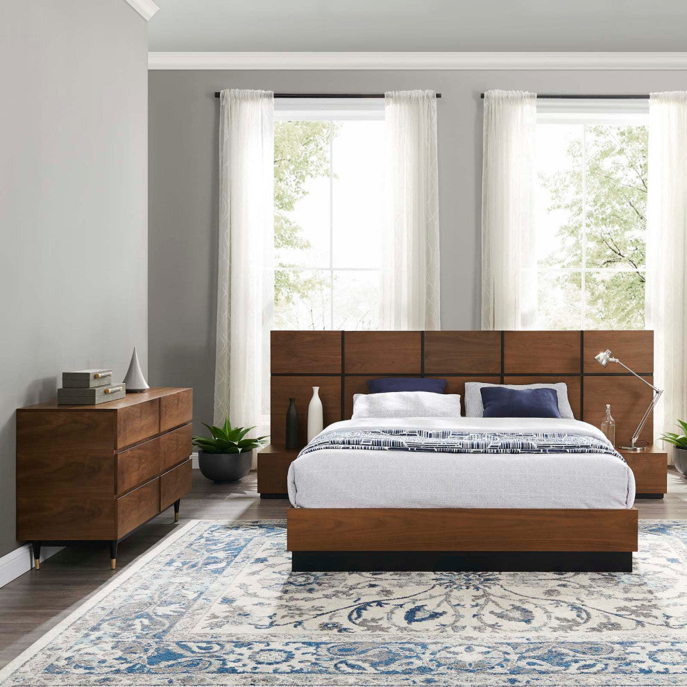 Caima 4-Piece Bedroom Set Walnut
