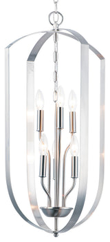 Maxim 10039 Provident 6 Light 15"W Taper Candle Pendant - Satin Nickel