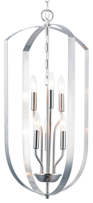 Maxim 10039 Provident 6 Light 15"W Taper Candle Pendant - Satin Nickel