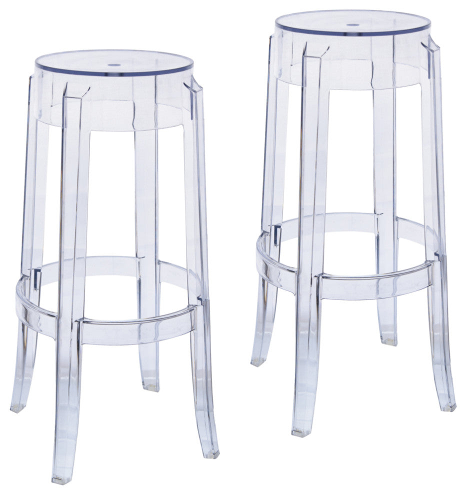 Averill Plastic Barstool with Clear Acrylic Seat and Legs