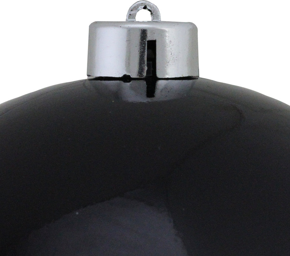 Jet Black Shatterproof Shiny Christmas Ball Ornament, 12"