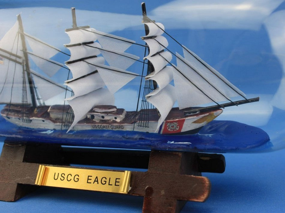 United States Coast Guard Eagle Decorative Ship In A Bottle, 9"