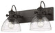 2 Light 18" Bath Vanity, Rubbed Bronze With Seeded Glass