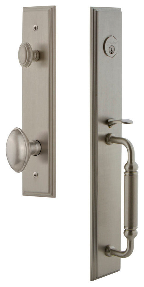 Carre' 1-Piece Dummy Handleset, C Grip and Eden Prairie, Satin Nickel, 849005
