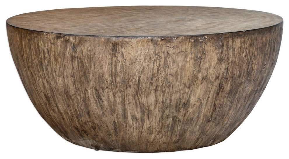 Uttermost 25433 Lark 42" Diameter Round Java Wood Coffee Table - Aged Walnut