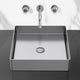 Enrica Modern Square Vessel Sink, Brushed Silver