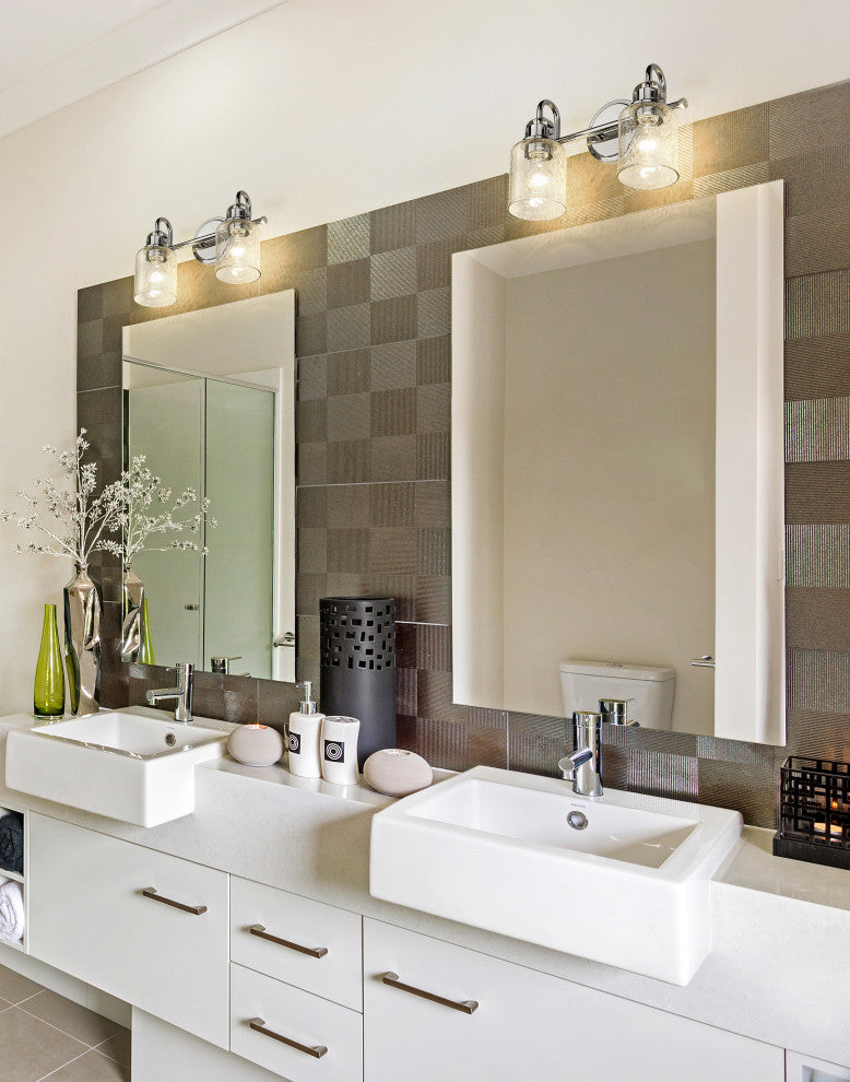 Zlite 340-2V-CH 2-Light Vanity, Clear Seeded