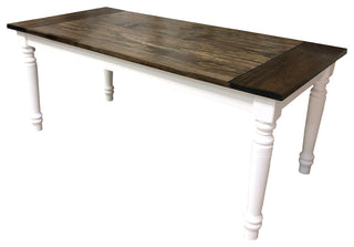 Dark Walnut and White English Farmhouse Table, 48"