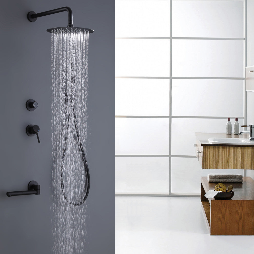 3-Function Complete Shower System With Tub Spout And Rough-In Valve