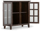 Acadian Solid Wood 35 Inch Wide Low Storage Cabinet In Brunette Brown