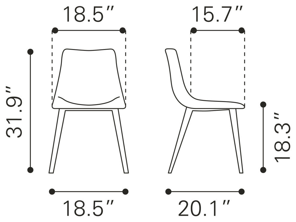 Daniel Dining Chair, Set of 2 Gray