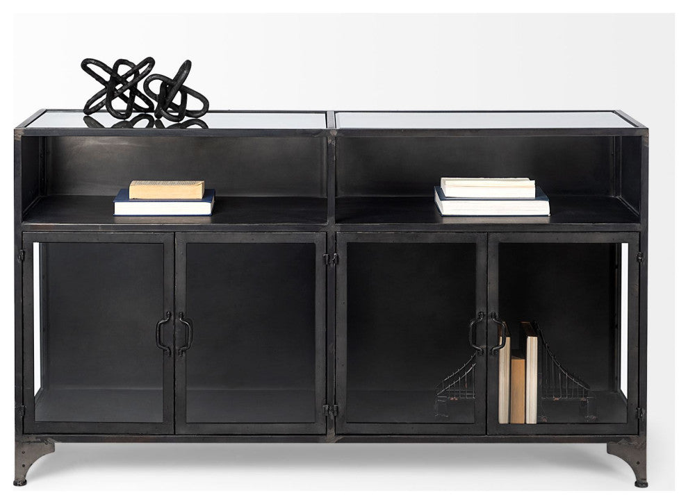 Pender Black Metal w/Glass Doors Display Cabinet