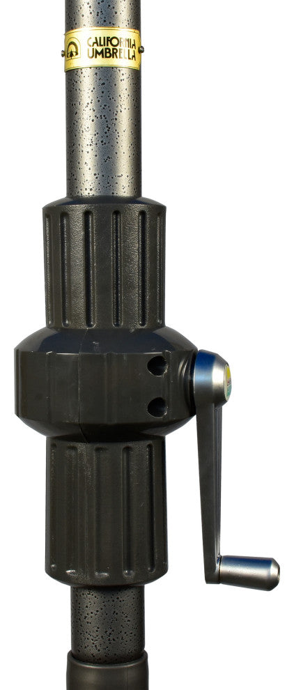 7.5' Grey Collar Tilt Lift Fiberglass Rib Aluminum Umbrella, Olefin, Black