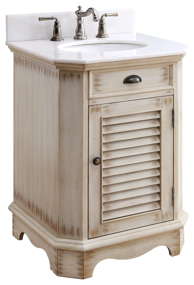 24" Abbeville Rustic Beige Bathroom Vanity