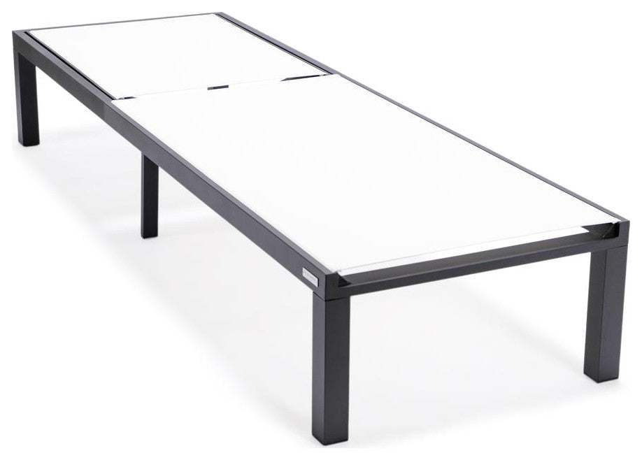 Black Aluminum Outdoor Patio Chaise Lounge Chair
