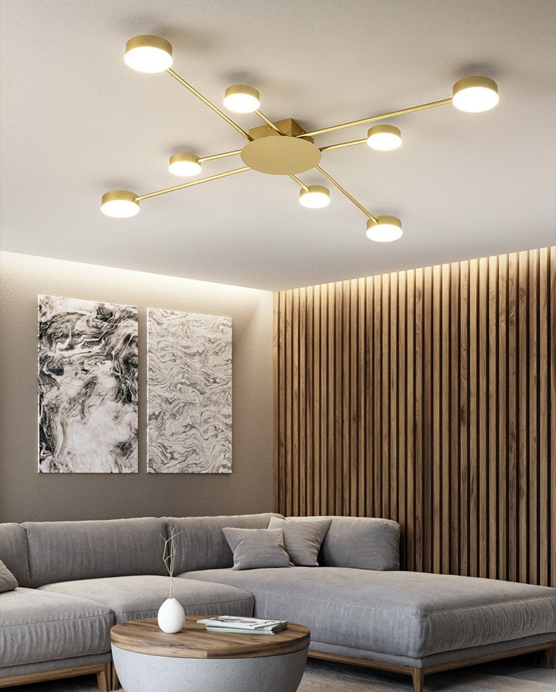 Carouge | Cruciform LED Ceiling Chandelier, Black, 4 Heads