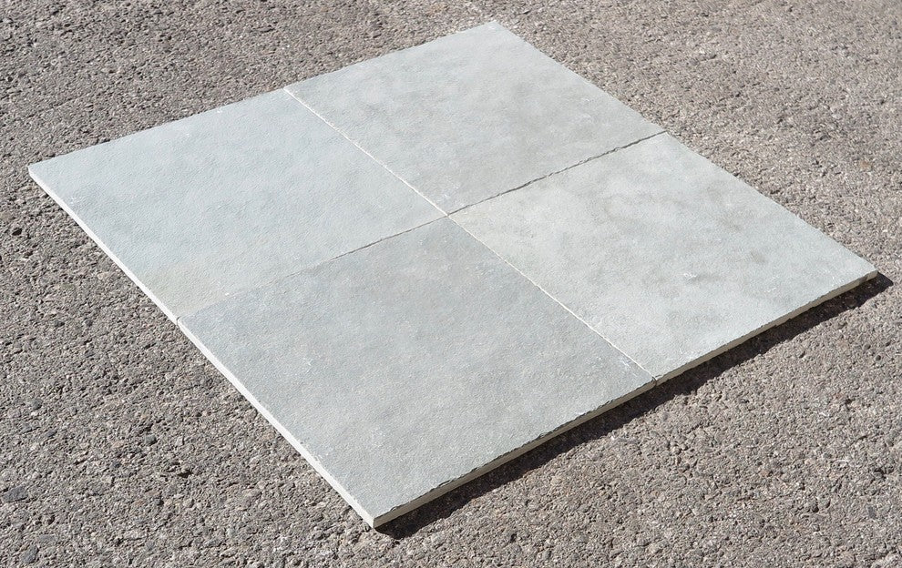 Kota Blue Limestone, Natural Cleft Face, Gauged Back Finish, 16"x16", Set of 192