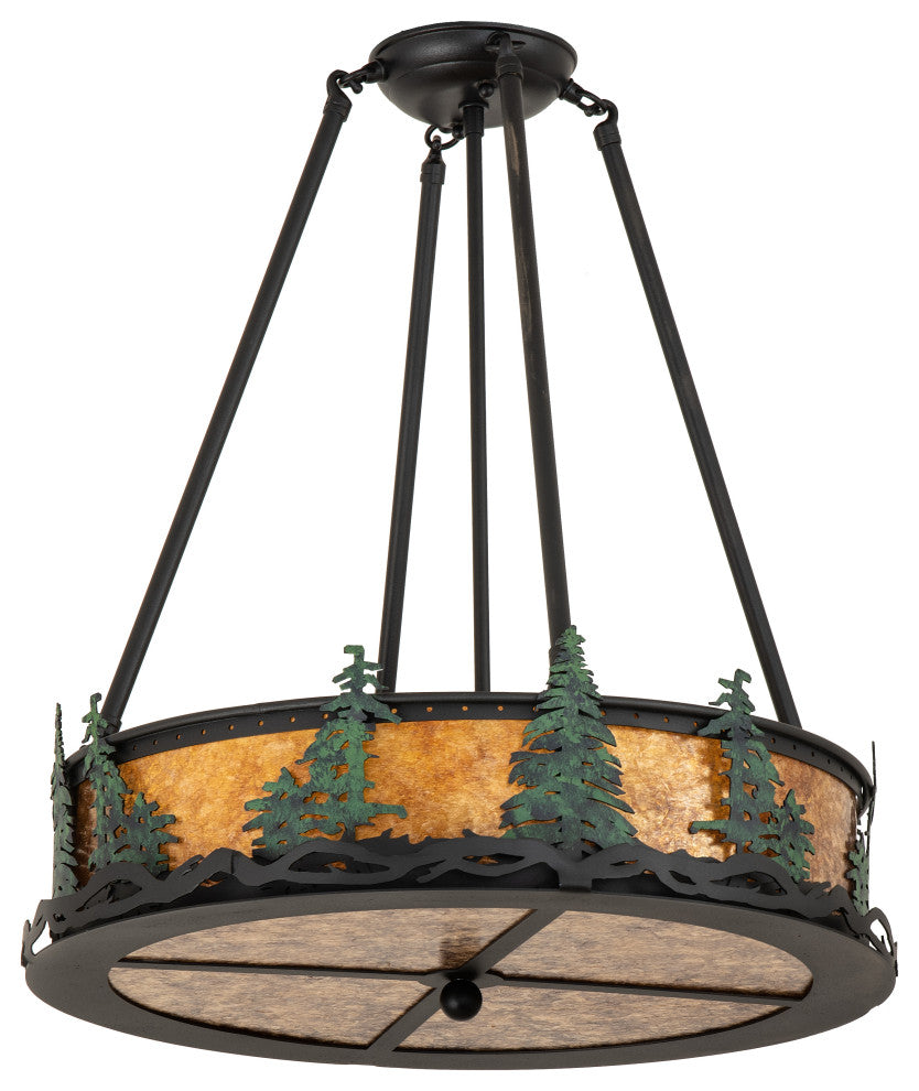 20 Wide Tall Pines Semi-Flushmount